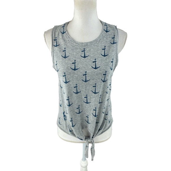 Skull Cashmere Tie Front Anchor Sailor Tank Top from 360 Cashmere Size S AOP - Picture 1 of 10